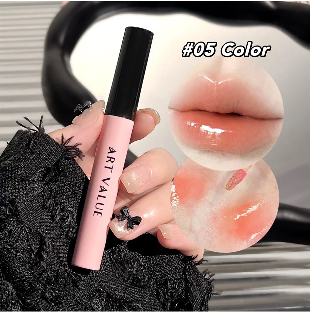 Art Value Black Pink Love Letter Lip Makeup Set Whitening Long-lasting Lip Mud Mirror Lip Glaze Gift Lip Glaze Set