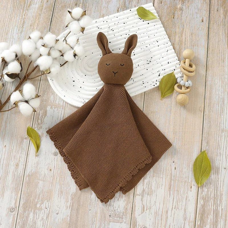 Cute Rabbit Knitting Baby Comfort Towel Comforter Blanket Soft Newborn Sleeping Dolls Kids Sleep Toy Soothe Appease Towel