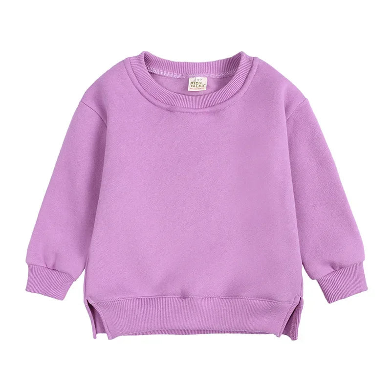 2026 Winter Spring Hoodies Pullovers Kids Boys Girls Clothes Korean Baby Thicken Fleece Sweatshirt Children's Clothing 6M-7T