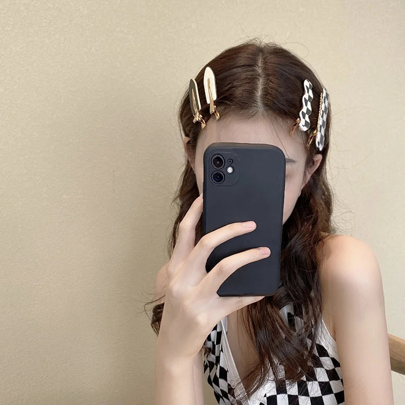 1 Set Fashion Acrylic Hair Clips Set Hairpins For Women Girls Geometric Barrettes Hairgrips Headwear Hair Accessories Jewelry