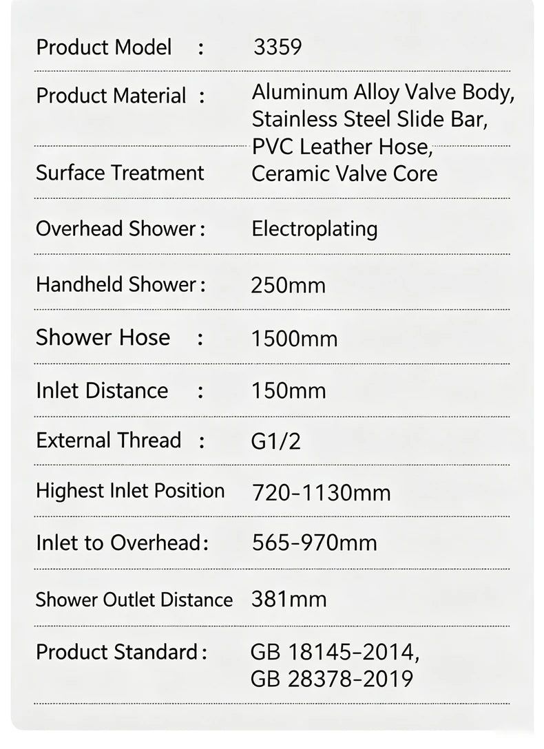 Household Silver Bathroom Shower Set MultiFunction Gray Rainfall Showers Hot and Cold Water Bathtub Shower Faucet Set Hotel