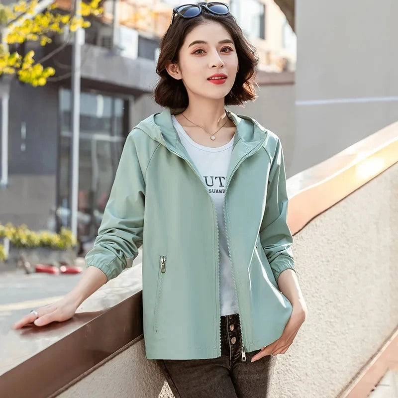 2025 New Oversize Women'S Jackets Large Size Spring Autumn Women Trench Coats Hooded Windbreaker Short Loose Coat Women Outwear