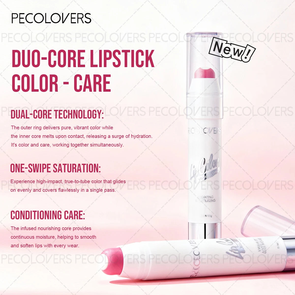 1 Pcs Hydrating Lip Gloss Pen, Pink coral color Chocolate Brown, Glass Lip Effect, Transfer-Proof Moisturizing All Skin Types