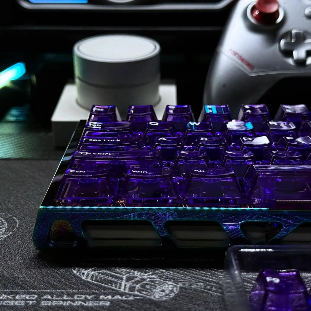 New Purple Transparent Clear Keycaps Crystal Ceramic Pc Keycap Rgb Shine Through Key Cap Mda Profile For Mx Switch Keyboard Gift