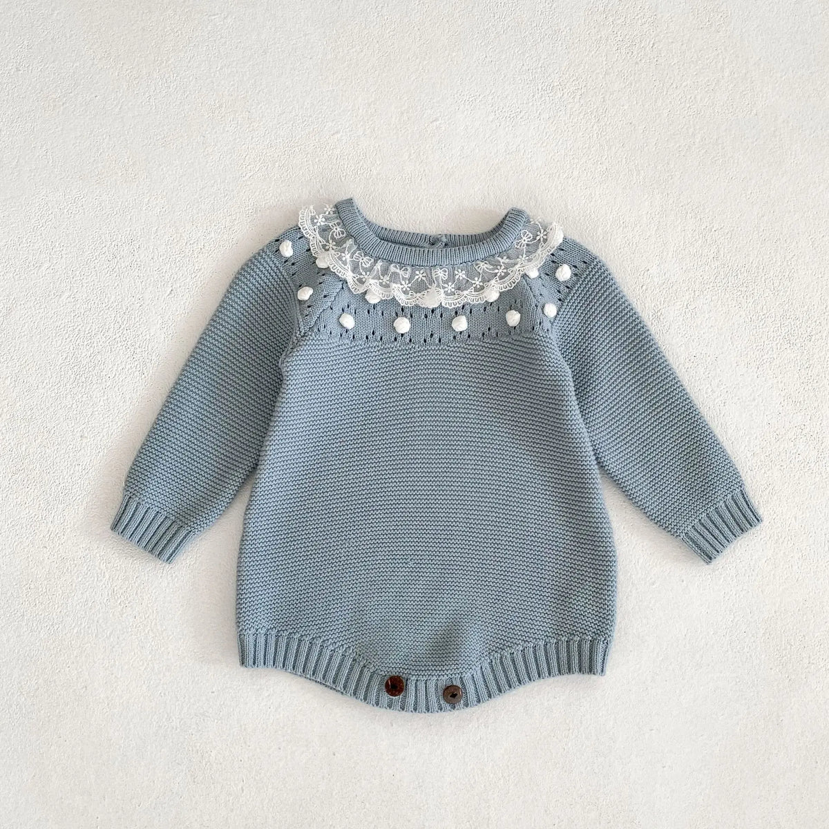 0-24M Baby Girl Romper Knit New Newborn Lace Warm Long Sleeve Jumpsuit Infant Princess Party Romper Toddler Fall Spring Clothing