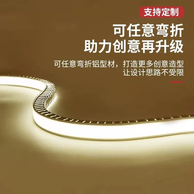 Recessed Bendable Led Aluminum Profile Hidden Ceiling Curved Channel Trimless Soft Cover Wall Floor Decor Linear Strip Light