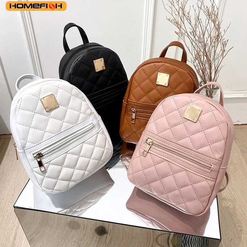 1. HOMEFISH Large Capacity Daily Commute Bag, Rhombus Check Print Casual Shoulder Backpack, Portable Crossbody Mobile Phone