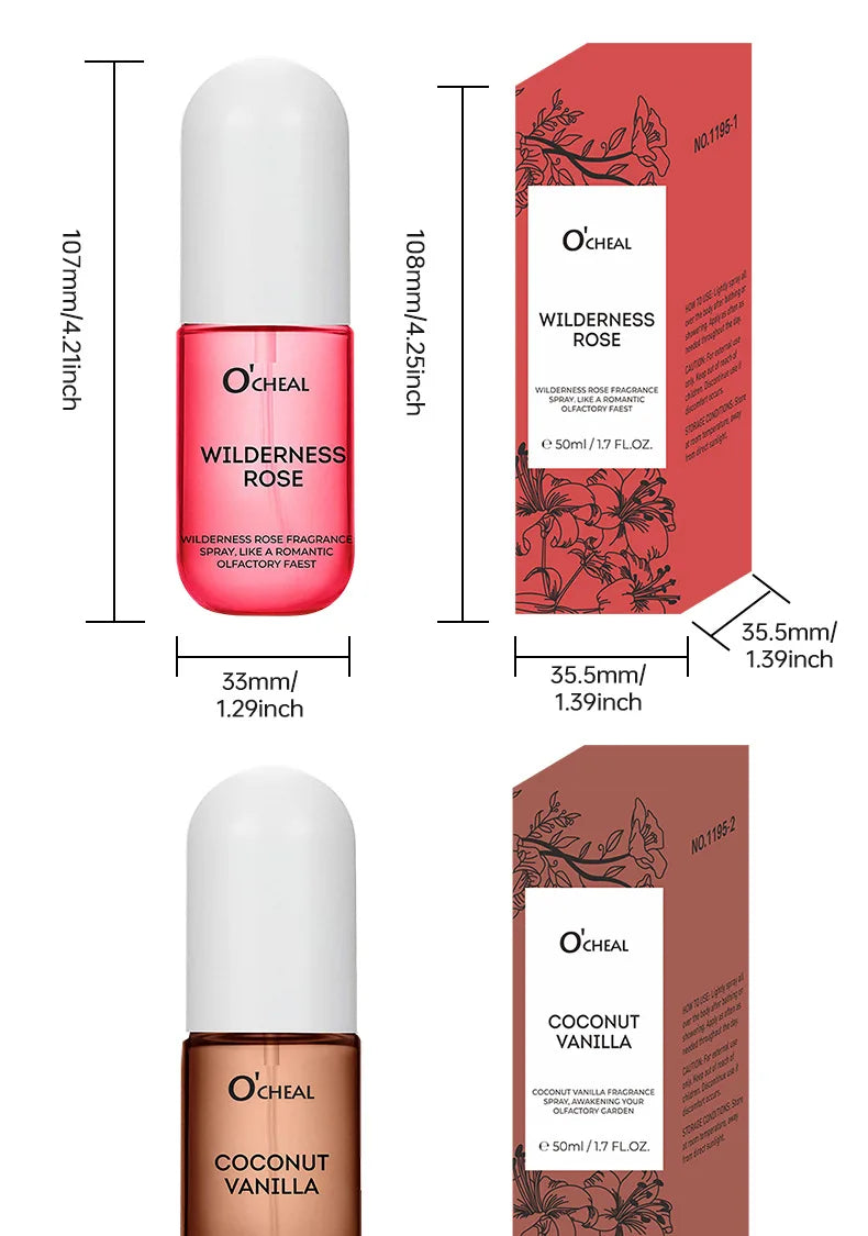 1Pcs Coconut Rose Fragrance Spray Hair & Body perfume Mist Fresh Long Lasting Fragrance Perfume Travel Size Freshener Spray