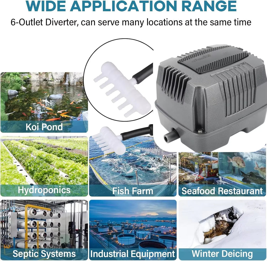 30L 54L 80L 160L Aquaculture Ultra Silent Aquarium Air Pump High Output Fish Tank Oxygen Aerator Pump
