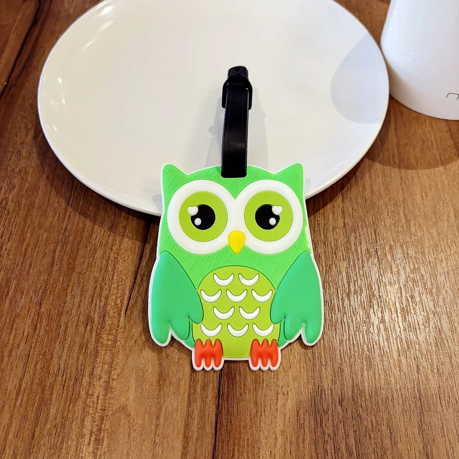 1pc/3pcs Owl Luggage Tag Pendant Portable with Name Writing Airport Luggage Anti Loss Name Identification Luggage Name Label Pen