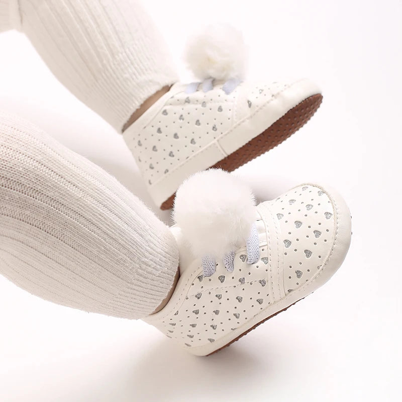 Baby Learning Walk Shoes, Cute Printed & Bow Sneakers, Soft Sole Casual Footwear for Infants 0-18M