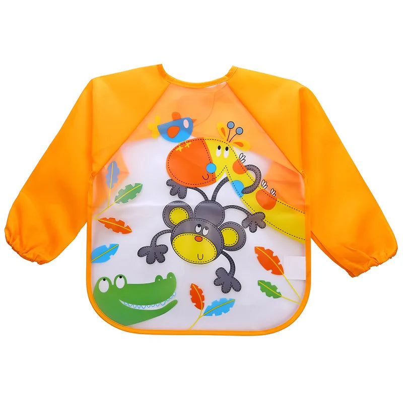 0-4 Years Baby Bibs Waterproof Kid Eating Clothing Children's Long Sleeves Feeding Smock Bib Baby Apron Bandana Bibs Clothes