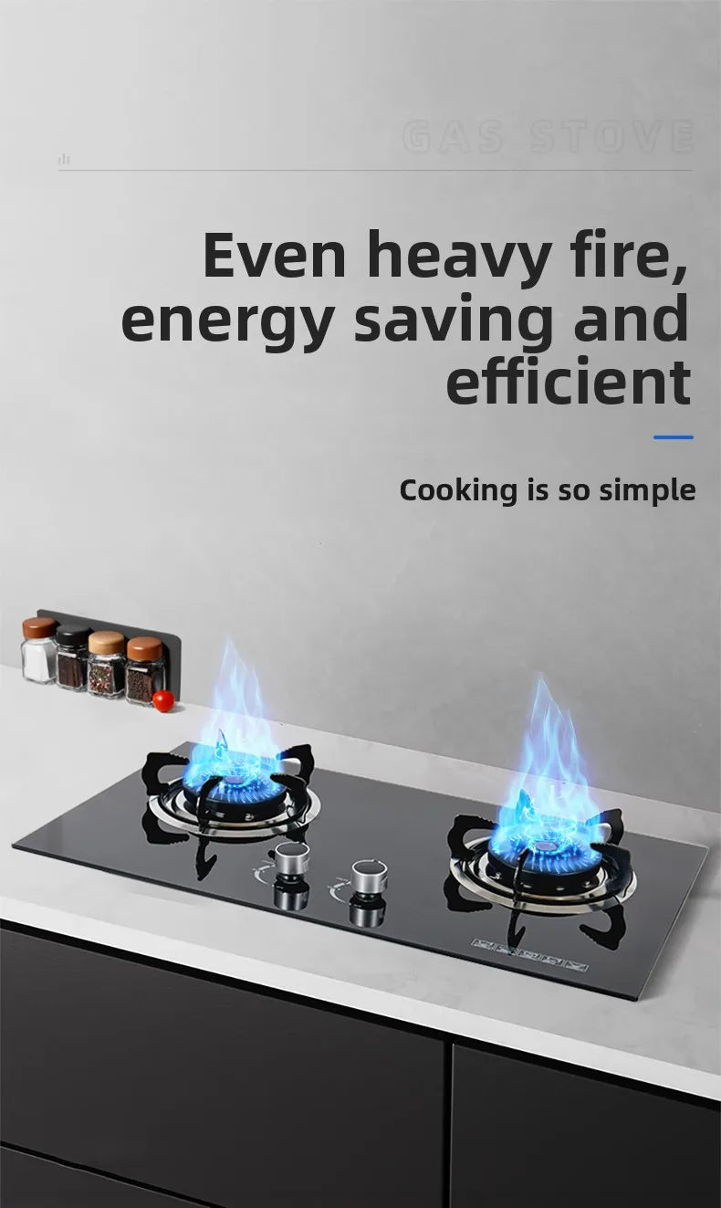 Built-in Cooktops Tempered Glass Top  3 Burner Gas Stove