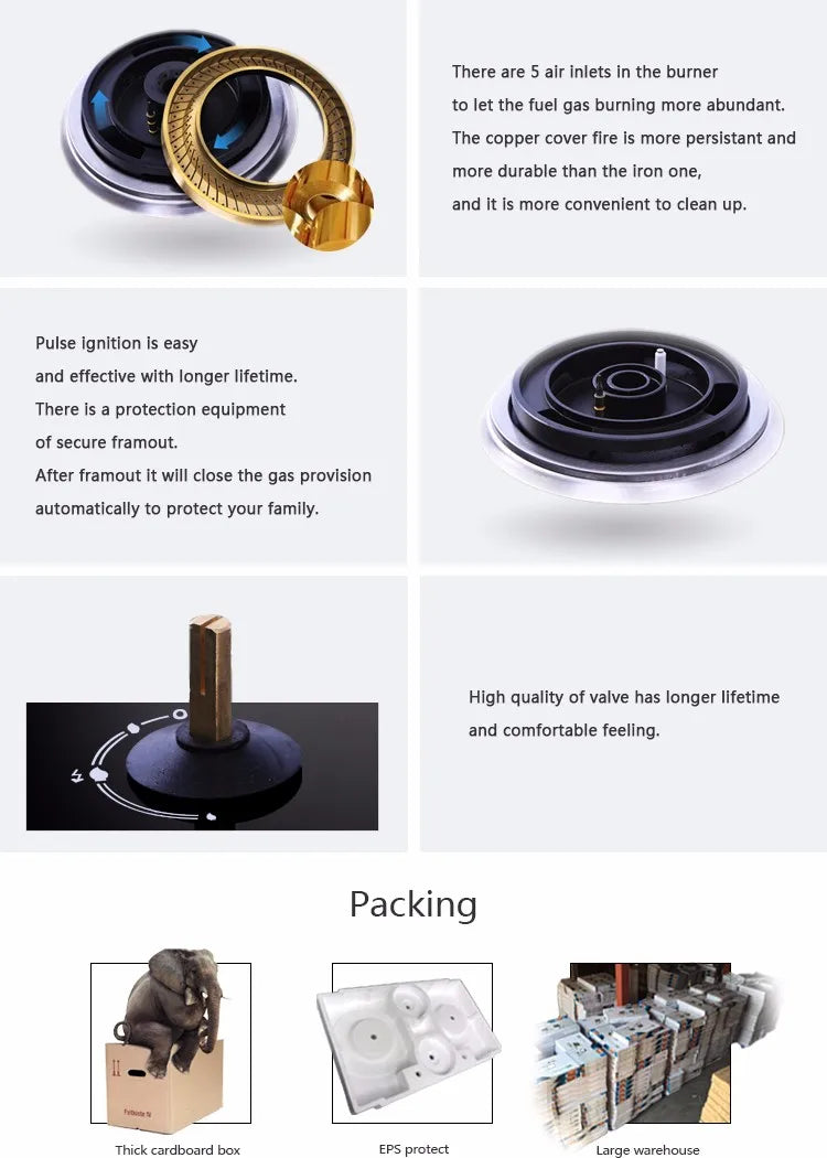 Gas Hob 5 burner Kitchen Appliances Gas Hobs