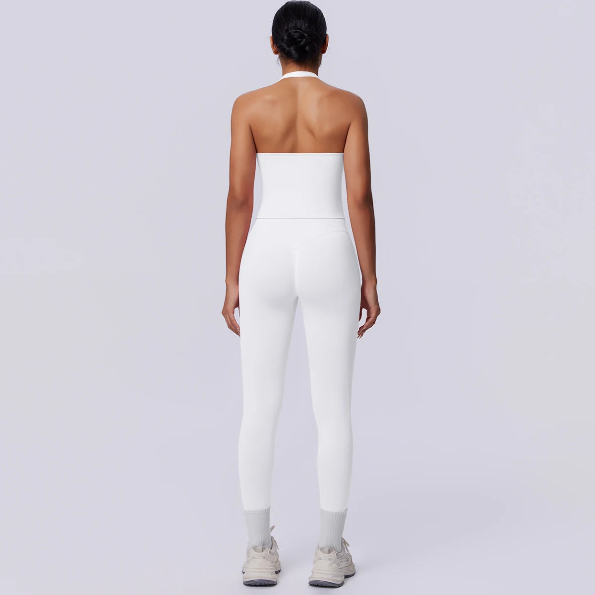 2PCS Woman Yoga Set Solid Color Sexy Fitness Top Summer Gym Workout High Stretch Female Pants Sports Fitness Clothing Yoga Set