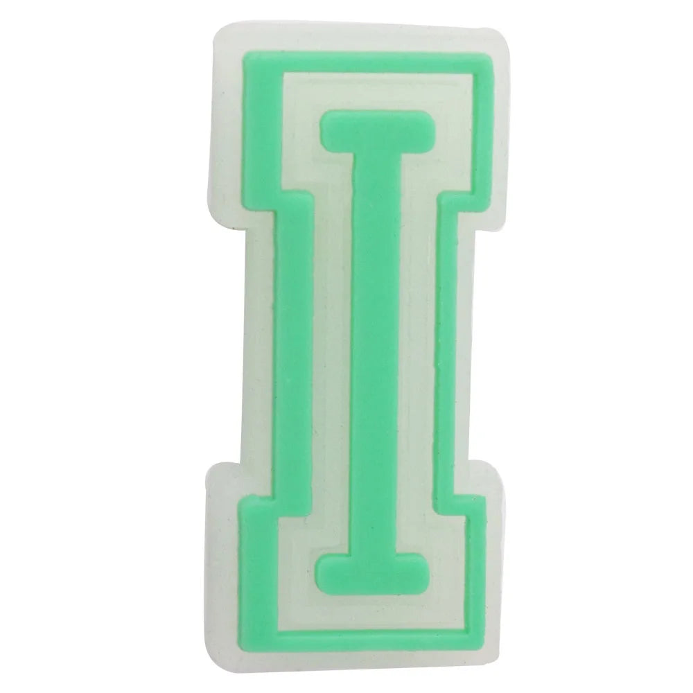 1PCS Cute Cartoon Kawaii Colorful Letter PVC Shoe Charms Grow On The Night Luminous Alphabet Sandals Shoes Decoration Kid Gft