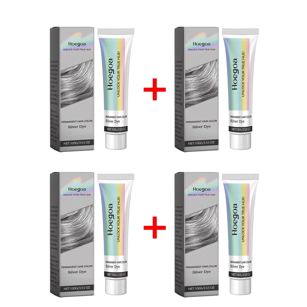 Gray Color Hair Dye Cream Unisex Smoky Silver Punk Style Light Color Metallic Permanent Nourish Natural Trendy Beauty Hair Care