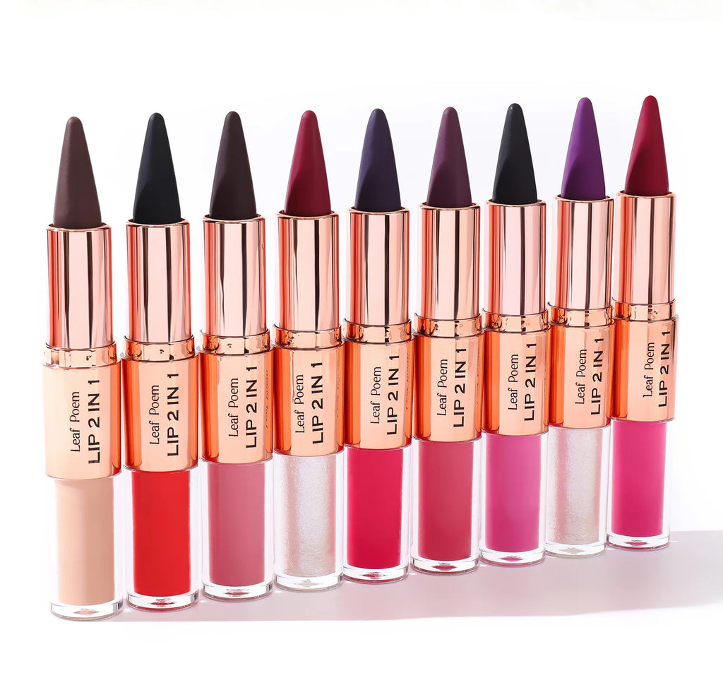 Tapered Gradient Lipliner Pen Black Brown Lip Gloss Matte Lip Liner Double Head Plumping Waterproof Lip Contour Non Stick Makeup