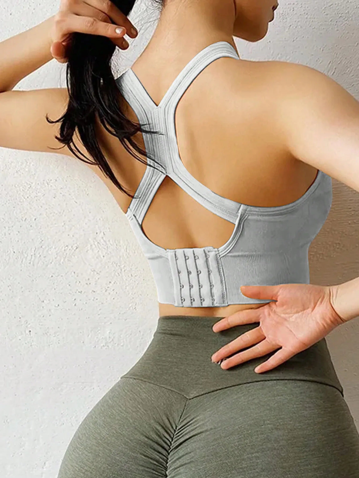 Yoga Sports Bra Wireless Gym Tops Underwear Cross Top Sports Tank Push Up Bras Hockproof Running Lingerie