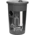Cast Iron Tethered Float Switch Sewage Pump with Basin Kit, 1/2 HP, Black