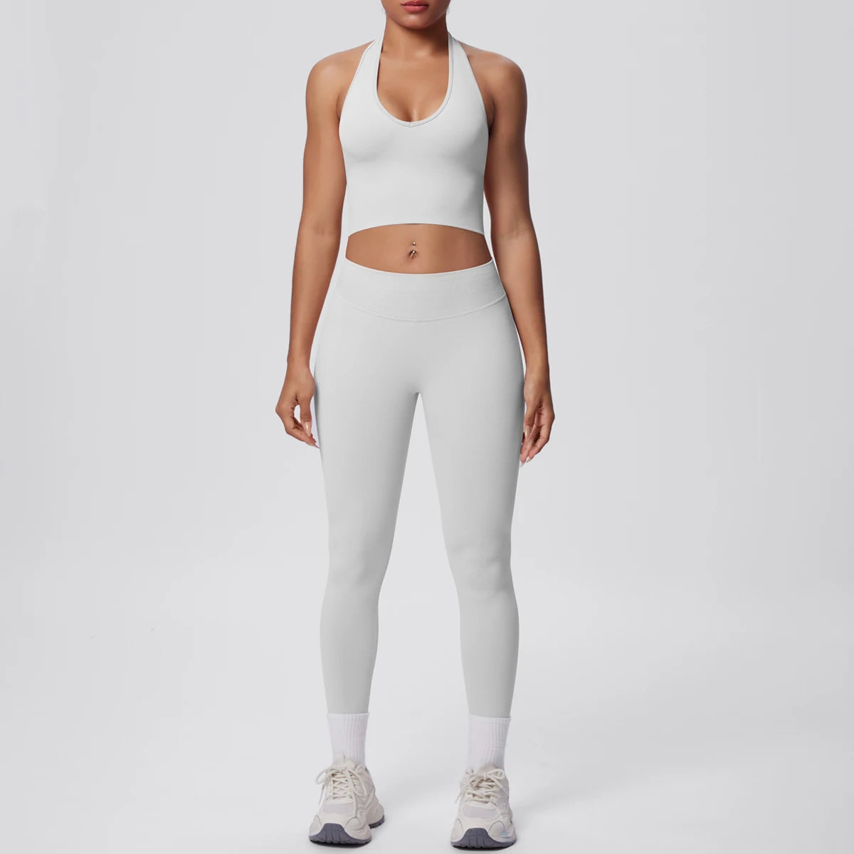 Rooftrellen 2PCS/set Women Gym Sports Yoga Set Breathable Shockproof Workout Top Backless Bra Push Up Fitness Pants Yoga Set