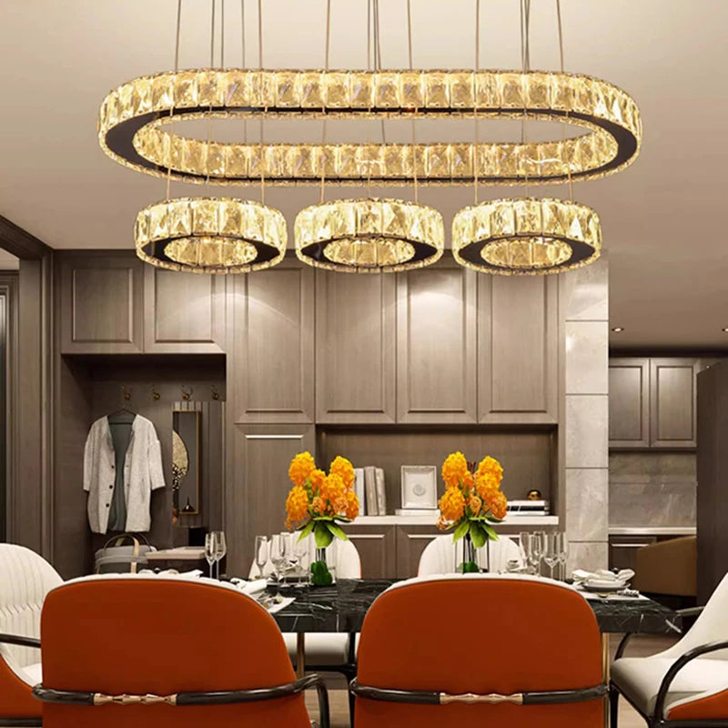 Home Decorationpendant Lights, Luxury Crystal Living Room Chandelier, Dining Room Pendant Lamp, Ceiling Light, Indoor Lighting
