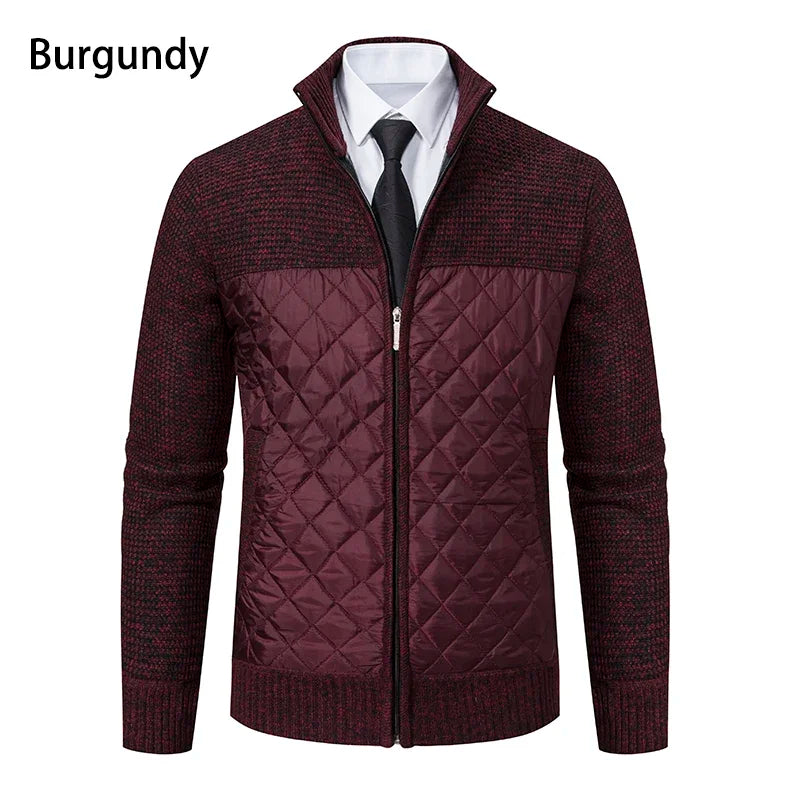Autumn Winter Sweater Men's Loose Cardigan 2023 New Cold Cold High Neck Jumpers Patchworked Windbreaker Causal Jackets