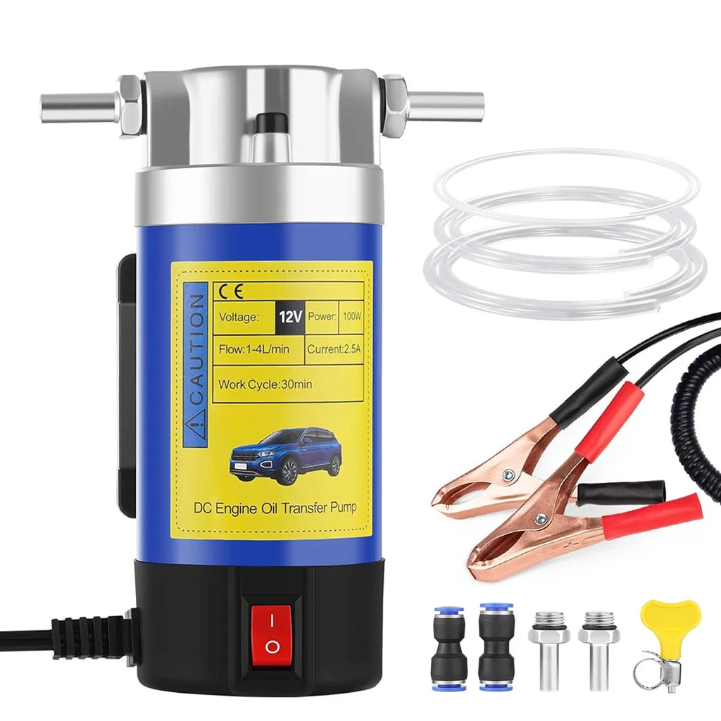 Portable Oil Transfer Pump 1-4L/min 12V Extractor Fluid Suction Electric Change Fuel Pump Siphon Tool for Car Motorcycles Boats