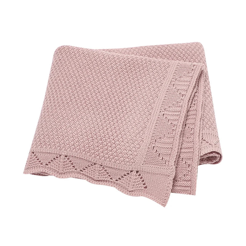 100*80cm Knitted Baby Blankets Breathable Lightweight Newborn Swaddle Receiving Quilt for Infant Boys Girls Toddler Throwing Mat