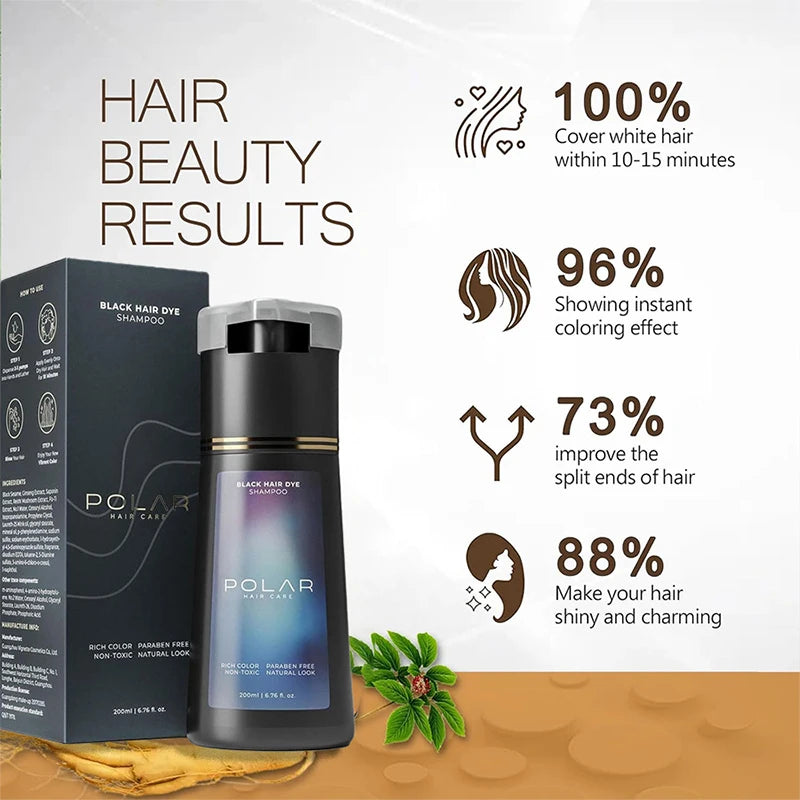 Easy To Operate Fast Hair Dye Shampoo Quick Color Change Hair Dye Products Natural Plant Gray Hair Covering Hair Care Products