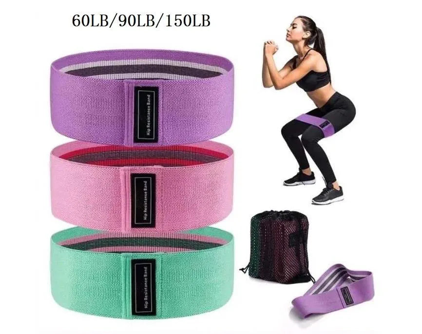 3Pcs Fabric Resistance Hip Booty Bands Glute Thigh Elastic Workout Squat Circle Stretch Fitness Strips Loops Yoga Gym Equipment