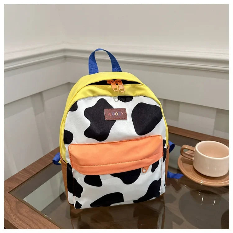 Cartoon Fashionable and Casual Women's Backpack Cute Cow Print Backpack Soft and Durable Fabric Backpack Suitable for Daily Use