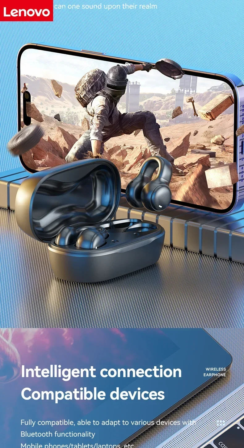 Lenovo High Quality Bone Conduction Wireless Earphones Bluetooth Noise Reduction Sports Earphones Suitable for Xiaomi Iphone