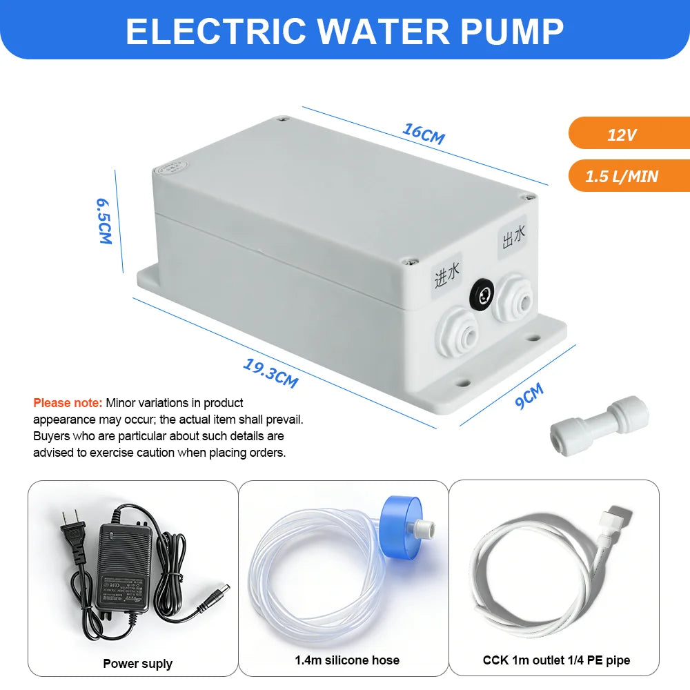 Automatic Water Suction Pump 12V Electric Water Pump Faucet Galley 1.5 L/ min Caravan Motorhome Boat Kitchen Water Pump