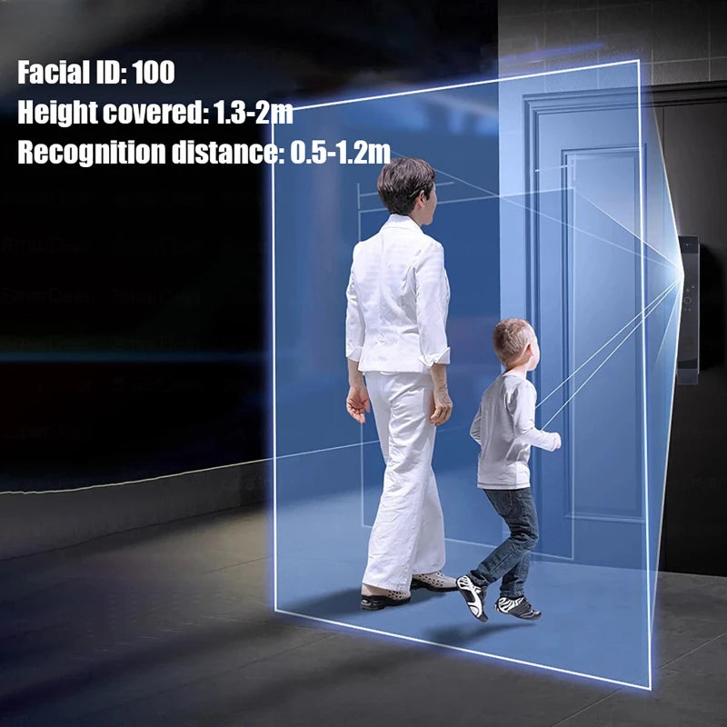 Smart Password Lock with Camera 3D Facial Recognition Electronic Door Lock with Visual Doorbell for Video Surveillance