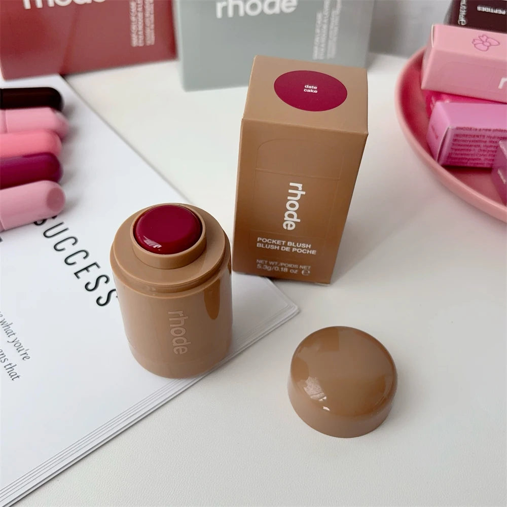 Rhode New Lip Stick Lip GlossesPocket Blush Lip Cheek Hydrating Glazing Mist Natural Rouge Powder Blush Cream Cheek Makeup Bag