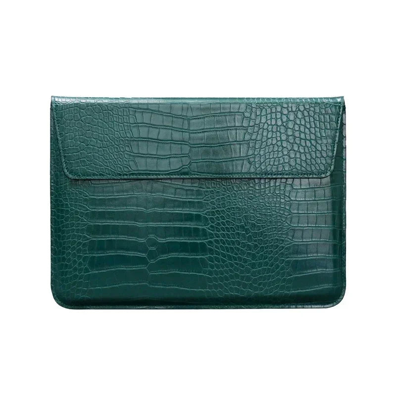 Textured PU Leather Flip Laptop Sleeve for 11–16-Inch Laptops