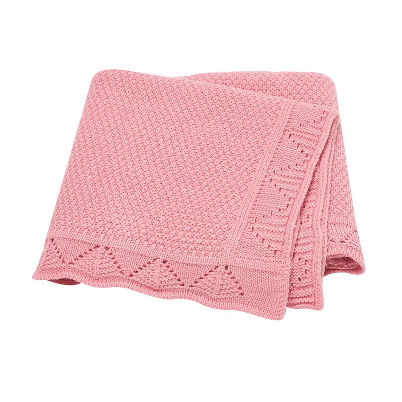 100*80cm Knitted Baby Blankets Breathable Lightweight Newborn Swaddle Receiving Quilt for Infant Boys Girls Toddler Throwing Mat