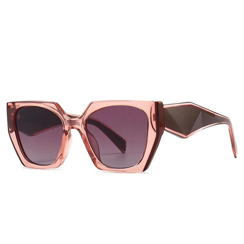 SHAUNA Retro Polygon Cat Eye Women Sunglasses Fashion Brand Designer Colorful Gradient Men Sun Glasses Shades UV400