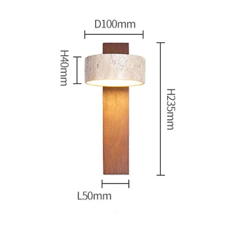 Japanese Wabi Sabi Style Decorative Yellow Cave Stone Wall Lamp Nordic Apartment Bedroom Rotatable Led Log Sconce Light Fixture