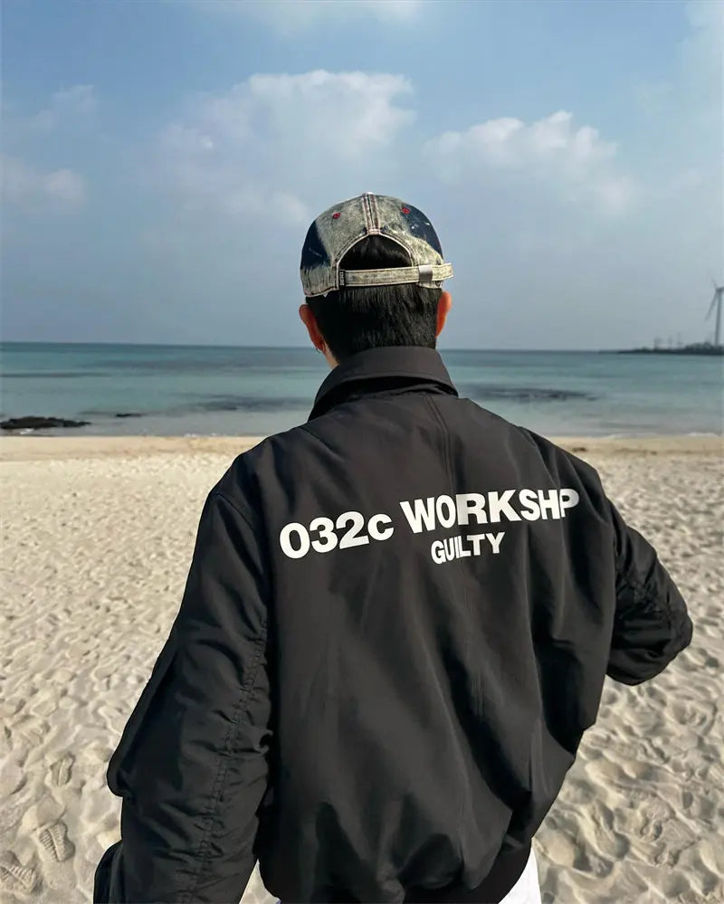 Black Multi-Pocket Bomber Jacket – Short Relaxed Fit