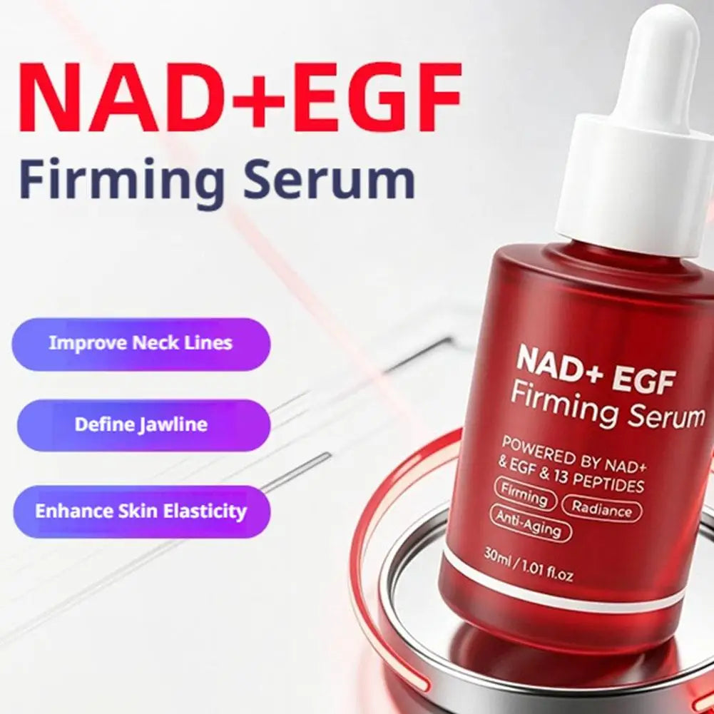 NAD+ EGF Firming Serum Anti Aging Serum 13 Peptides Reduce Fine Lines Improve Sagging Dull Skin Brightening Facial Essence