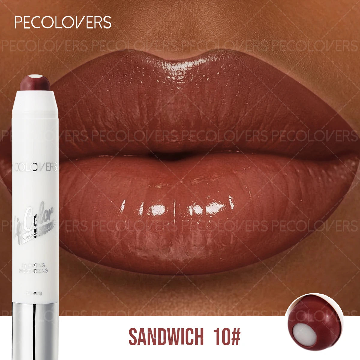 1 Pcs Hydrating Lip Gloss Pen, Pink coral color Chocolate Brown, Glass Lip Effect, Transfer-Proof Moisturizing All Skin Types