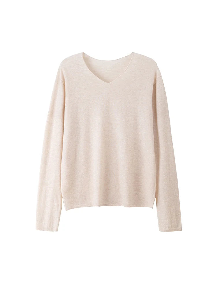SuyaDream, Women Wool Pullovers, 5%Cashmere 92%Wool, Soft Cozy Sweaters, 2025 Fall Winter Basic Solid Knit Top