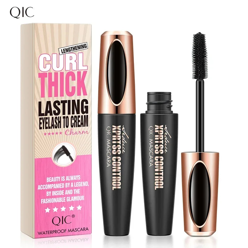 QIC 4D Silk Fiber Lash Mascara 2 in 1 Thrive Mascara Makeup Waterproof Lengthening Thickening Mascara VIBELY 4D