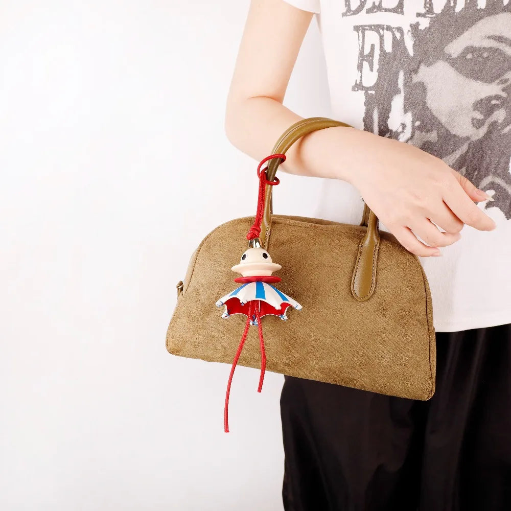 Luxury Genuine Leather Octopus Fringe Tassel Bag Charm for Designer Tote Unique Suede Pendant Keychain Women Gift Handbag Decor