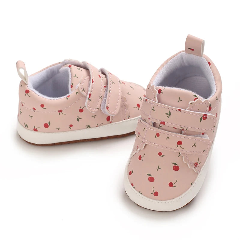 Baby Learning Walk Shoes, Cute Printed & Bow Sneakers, Soft Sole Casual Footwear for Infants 0-18M