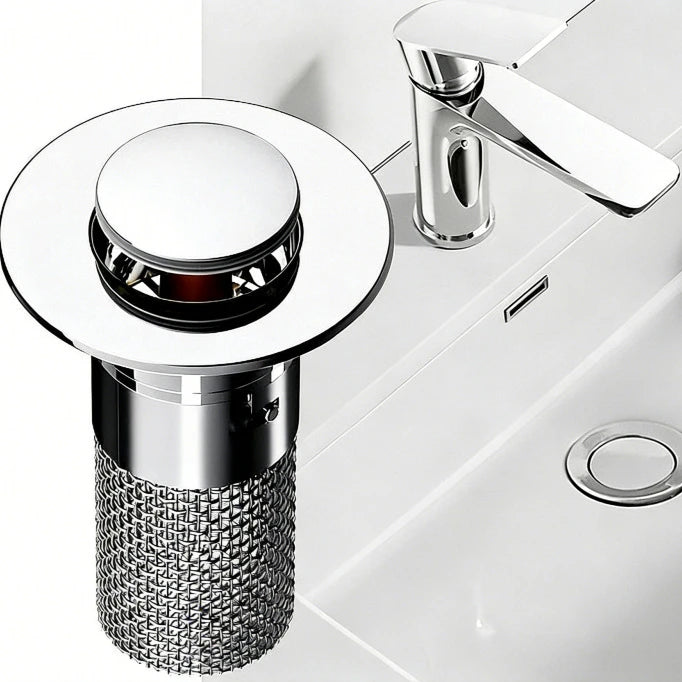 Stainless steel filter washbasin leak proof plug bathroom kitchen sink floor drain plug, equipped with copper core rebound valve