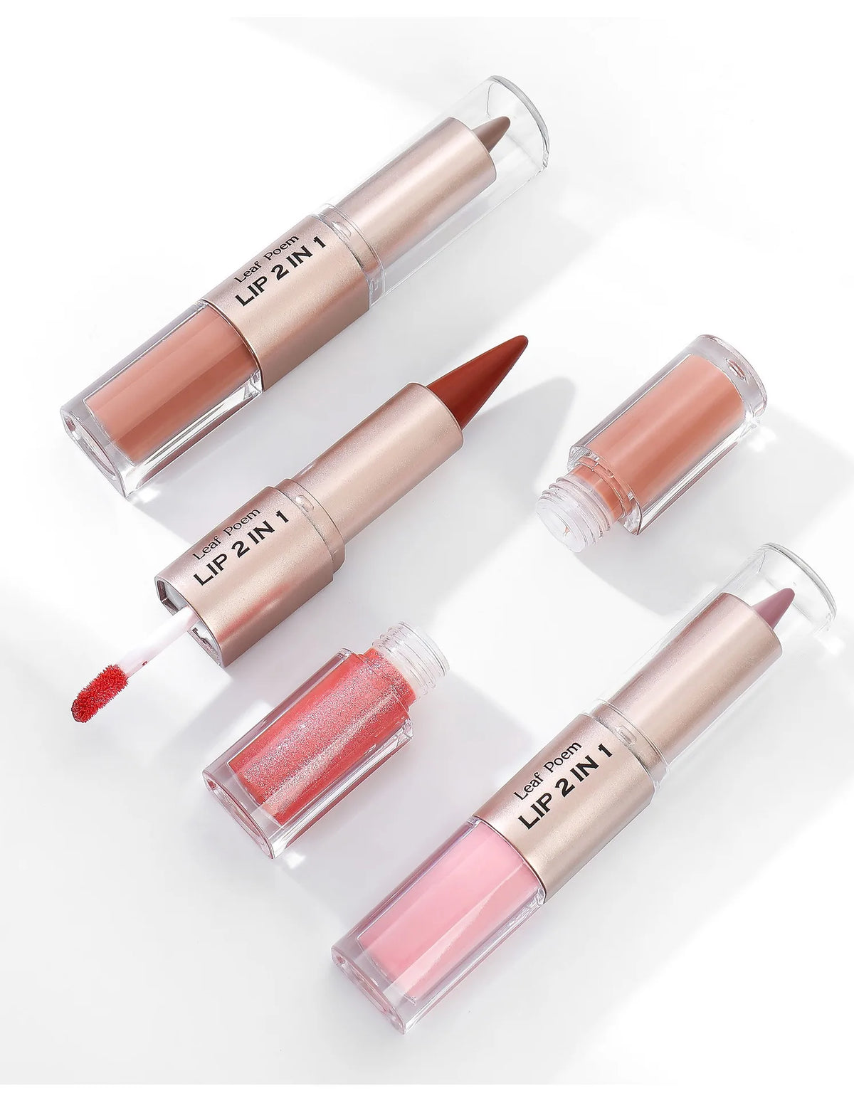 2 In 1 Dark Plum Pink Lip Makeup Matte Outline Lip Liner Mirror Plumping Lip Glaze Waterproof Lip Contour Non Stick Makeup