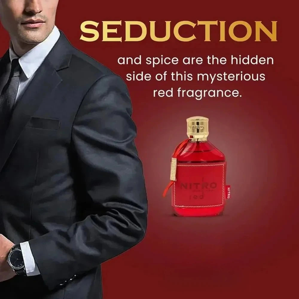 Luxury Men Eau De Parfum Spray, Long Lasting Fragrance, Premium Scent, Nitro Red Blue Black Green Similar Perfume, 100ml